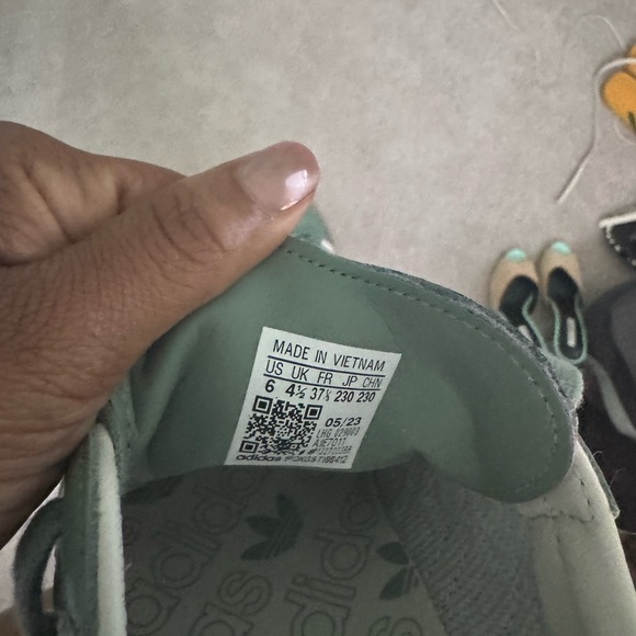 Adidas Men's Mint Green and White Sneakers - Picture 5 of 5